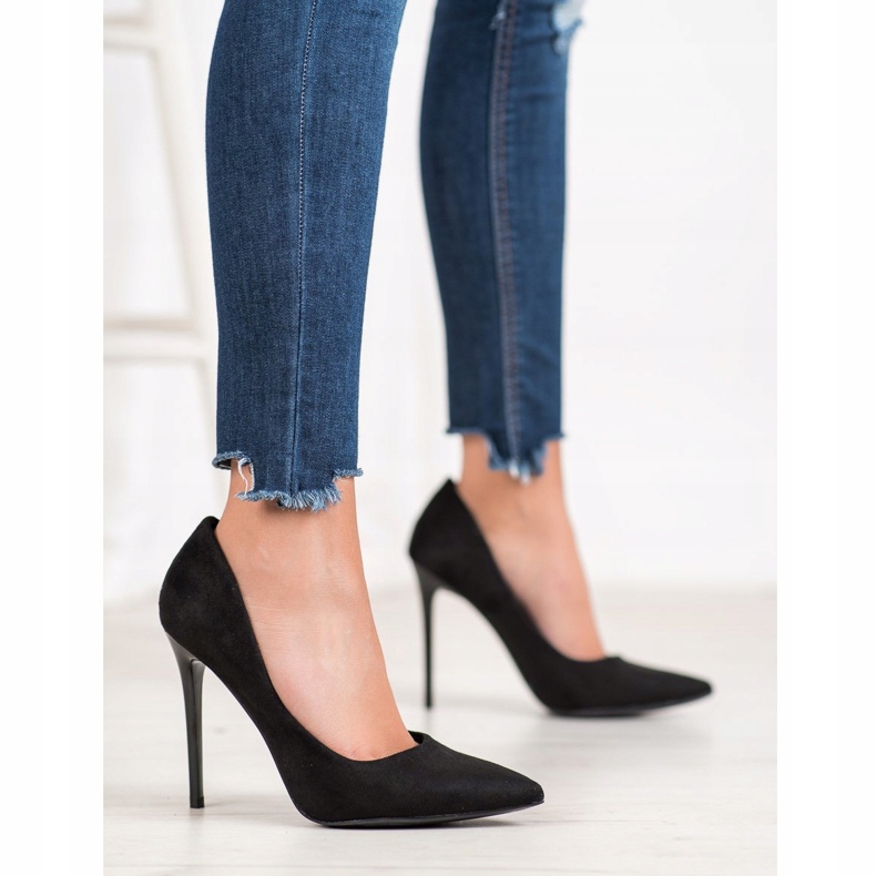 Small Swan Scarpe col tacco in camoscio nero 2