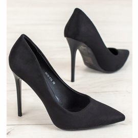 Small Swan Scarpe col tacco in camoscio nero 1