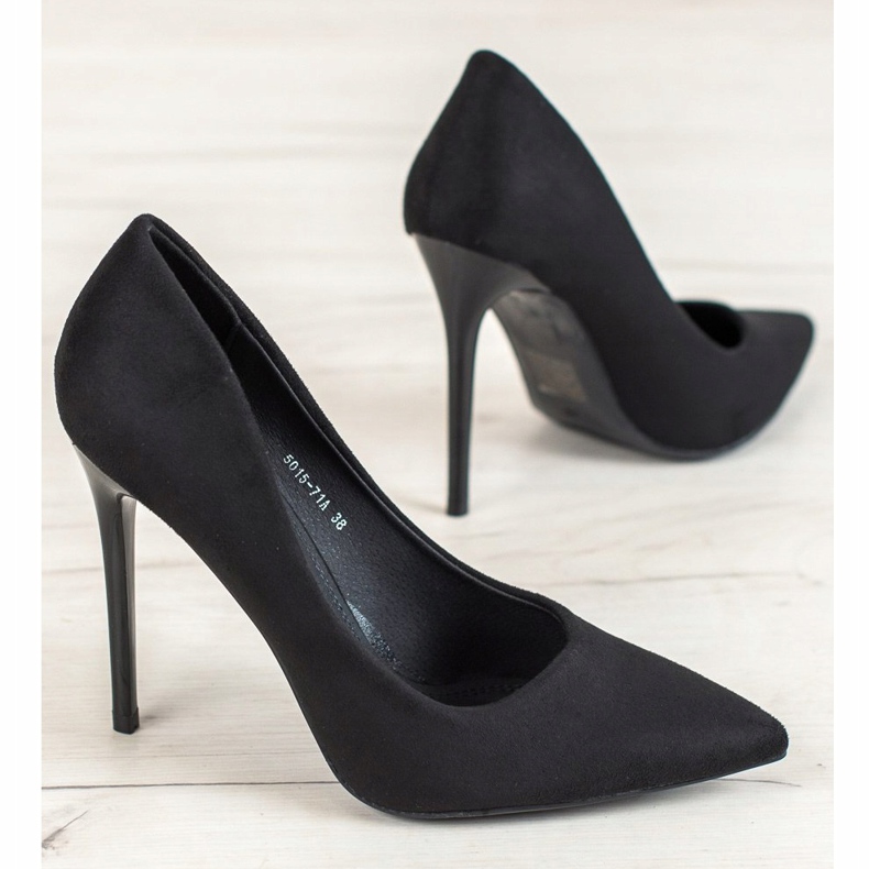 Small Swan Scarpe col tacco in camoscio nero 1