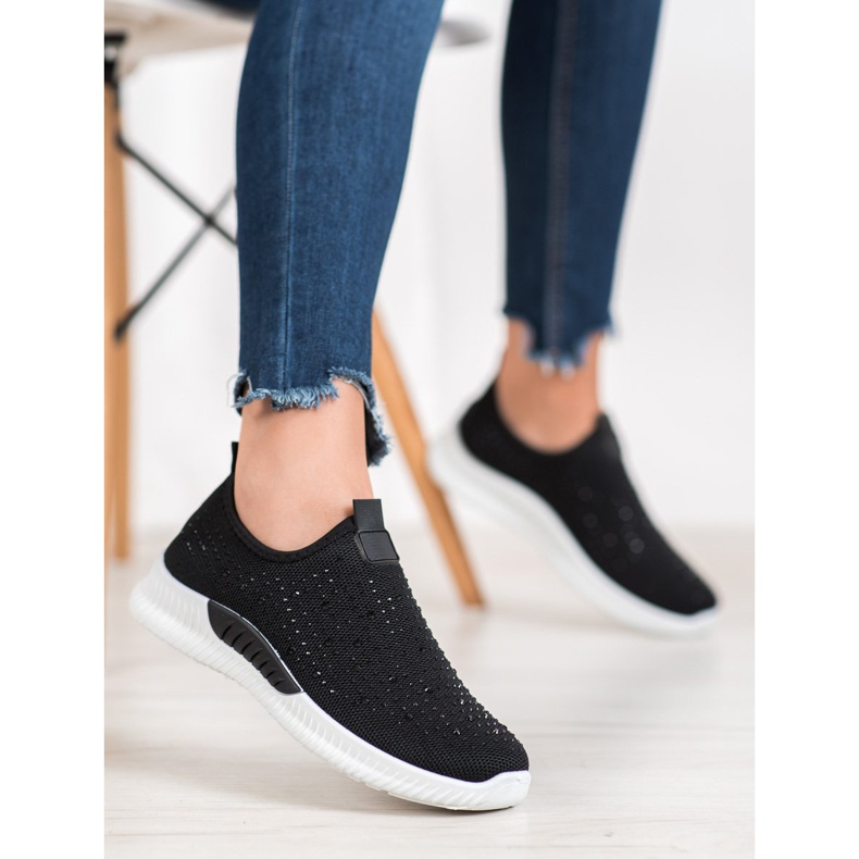 SHELOVET Scarpe Nere Con Cristalli nero 2