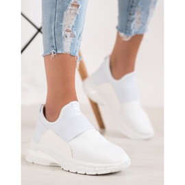 SHELOVET Sneakers sportive slip-on bianca 2