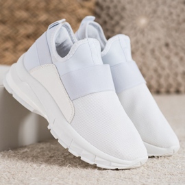 SHELOVET Sneakers sportive slip-on bianco 1