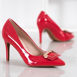 Fama Décolleté con fibbia decorativa rosso 1