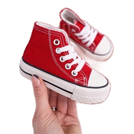 FRROCK Sneakers Alte Classiche Per Bambini Con Cerniera Rosso Filemon bianca 2