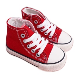 FRROCK Sneakers Alte Classiche Per Bambini Con Cerniera Rosso Filemon bianca 1