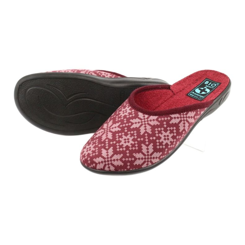Pantofole Velour Adanex 25409 Borgogna rosso multicolore 3