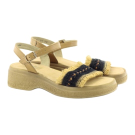 Eldam Sandali da ragazza sulla piattaforma marrone nero 4