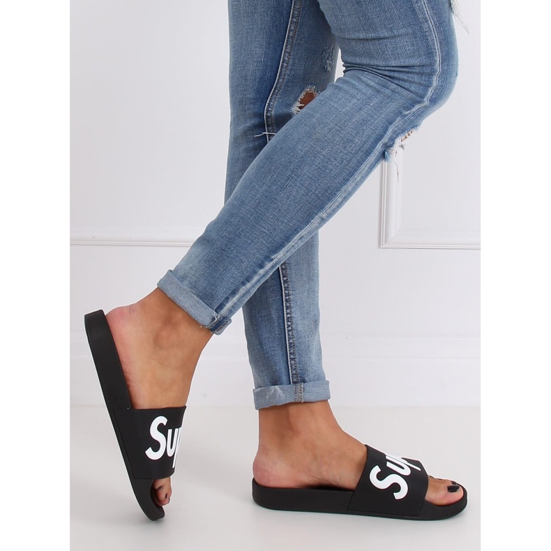 Pantofole nere da donna nere CK110 Black nero 2