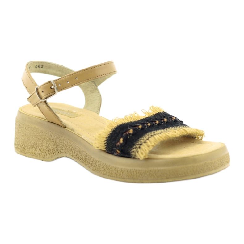 Eldam Sandali da ragazza sulla piattaforma marrone nero 1