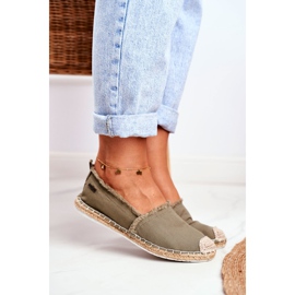 Espadrillas da donna Suola intrecciata Kaki Big Star DD274760 verde 2