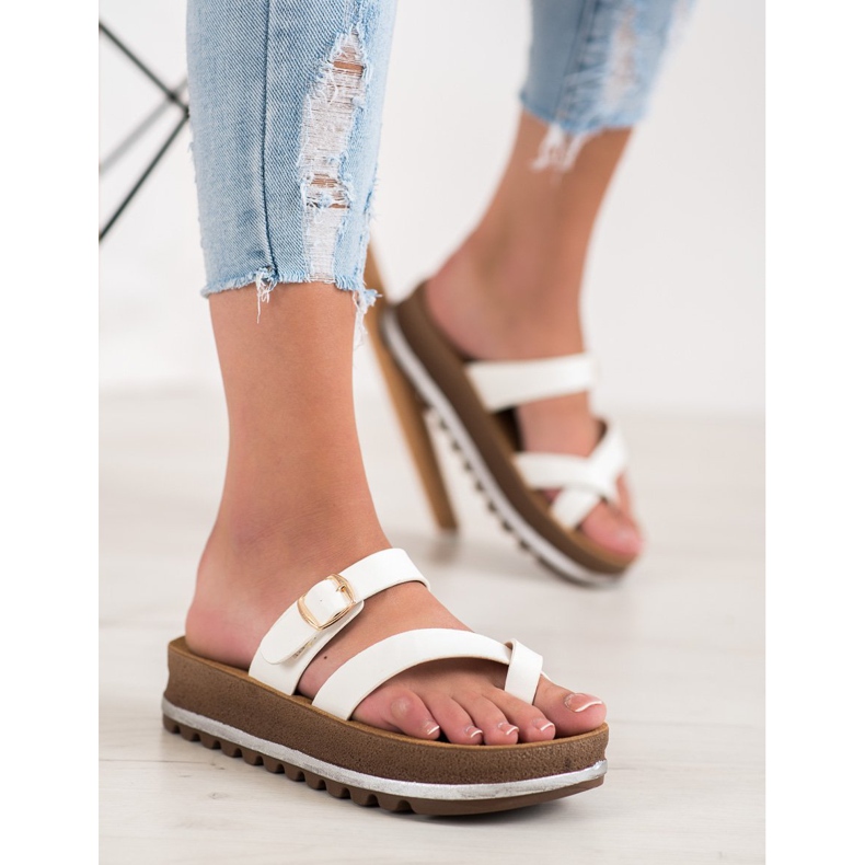 Comer Pantofole sulla piattaforma della moda bianca 2