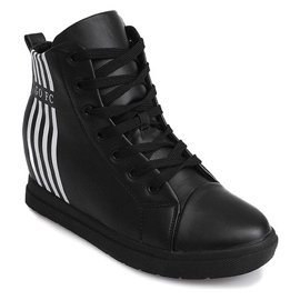 Sneakers semplici alla moda GFA98 nere bianco nero 1