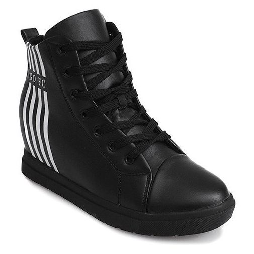 Sneakers semplici alla moda GFA98 nere bianca nero 1
