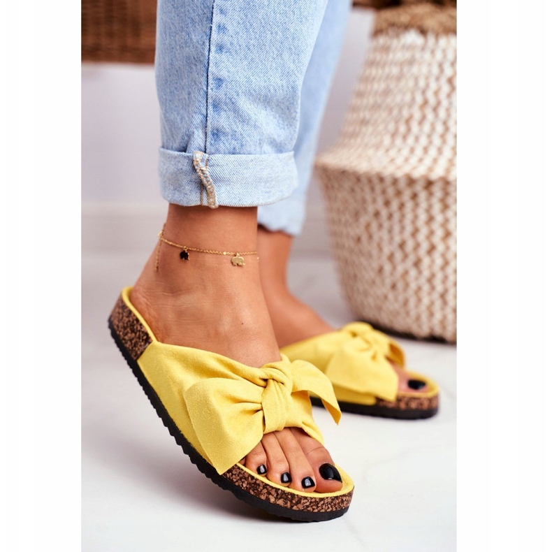 PS1 Pantofole gialle da donna con fiocco in sughero Wendy giallo 1
