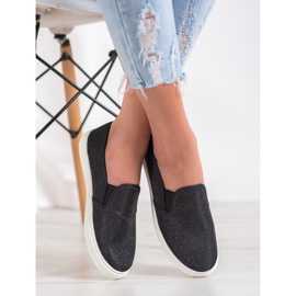 SHELOVET Sneakers Slip-on Con Glitter nero 1