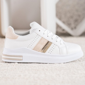 SHELOVET Sneakers Con Inserti In Camoscio bianco 1