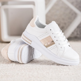 SHELOVET Sneakers Con Inserti In Camoscio bianca 2