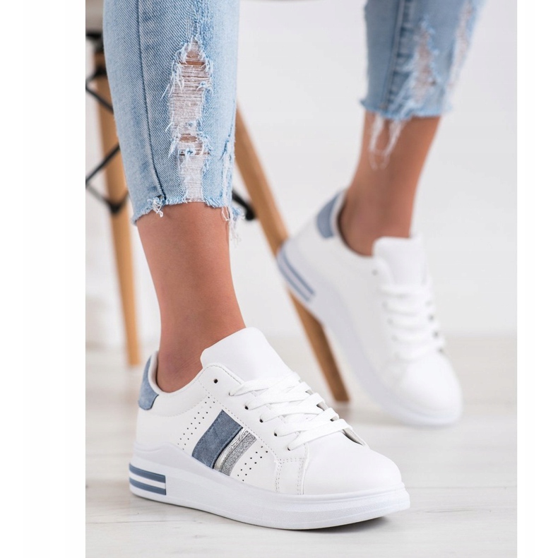 SHELOVET Sneakers Con Inserti In Camoscio bianco 1
