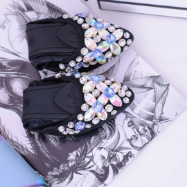 Lu Boo Ballerine nere su pietre elastiche Even nero 3