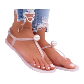 LU BOO Sandali Donna Infradito Meliski con Rosa Perla Contiro 3