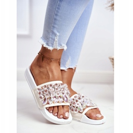 Ciabatte Donna Lu Boo Cristalli Bianco Bobbi 1