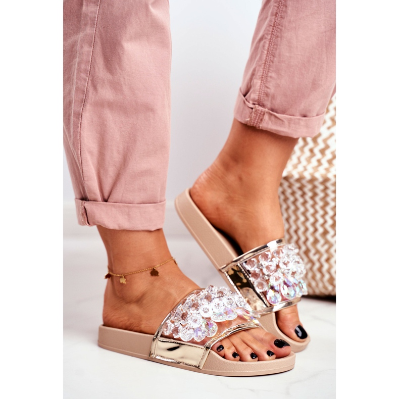 Ciabatte Donna Lu Boo Cristalli Beige Bobbi 2