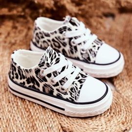 FRROCK Sneakers Bambini Bianco Lucido Leopardo Berni marrone marrone 1