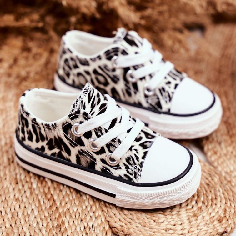 FRROCK Sneakers Bambini Bianco Lucido Leopardo Berni marrone marrone 1
