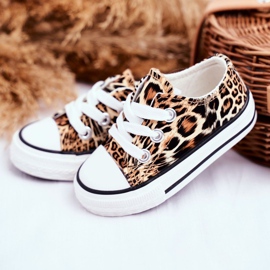 FRROCK Sneakers Bambini Marrone Lucido Leopardo Berni 1