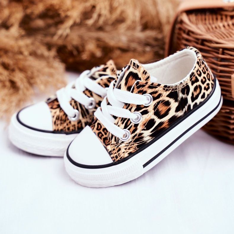 FRROCK Sneakers Bambini Marrone Lucido Leopardo Berni 1