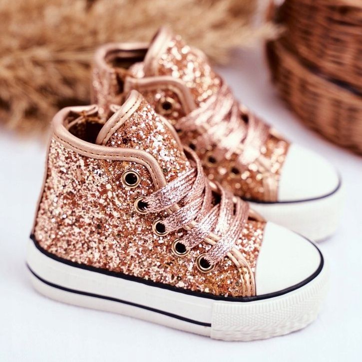 FRROCK Sneakers per bambini High Shiny Golden Ally d'oro 2