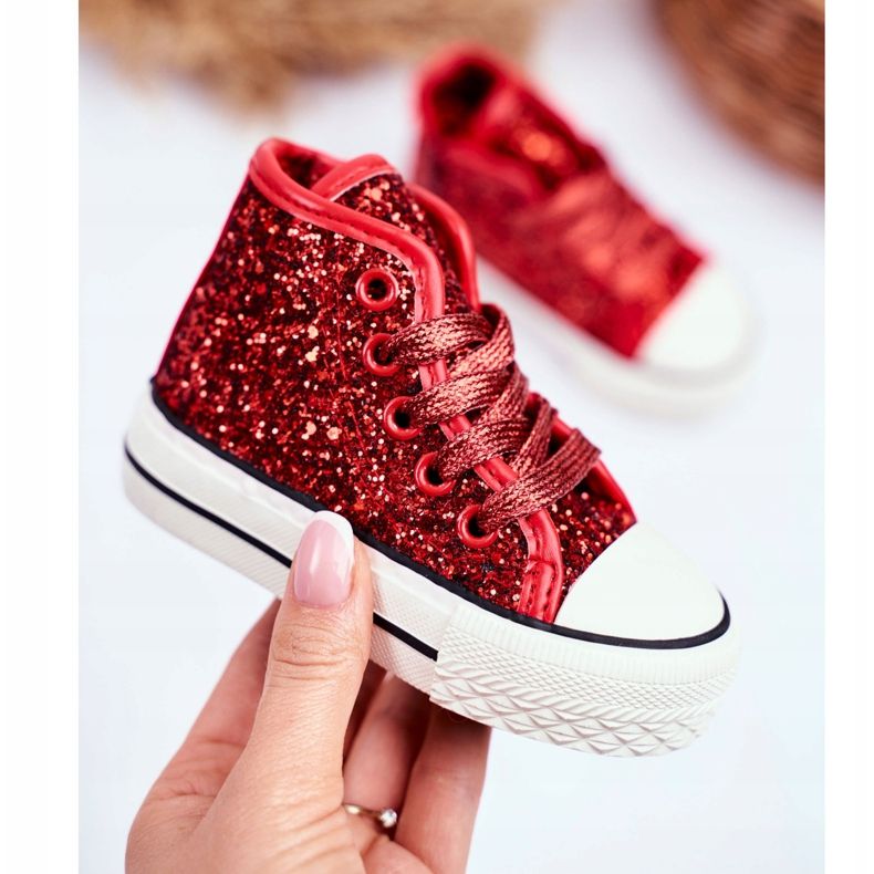 FRROCK Sneakers Bambini High Shiny Red Ally rosso 2