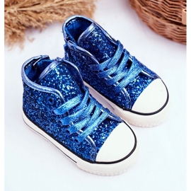 FRROCK Sneakers Bambini High Shiny Blue Ally 1