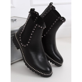 Stivaletti Chelsea neri con borchie nere NC826 Black nero 2