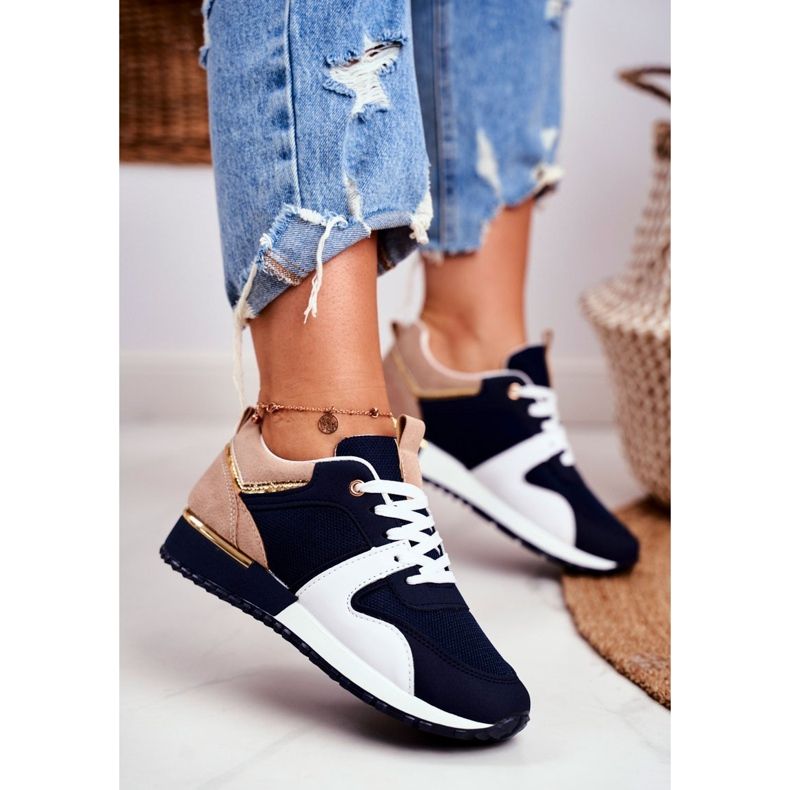 EVE Scarpe sportive da donna Navy Blue Golden Clementine Elements bianca blu navy d'oro 1