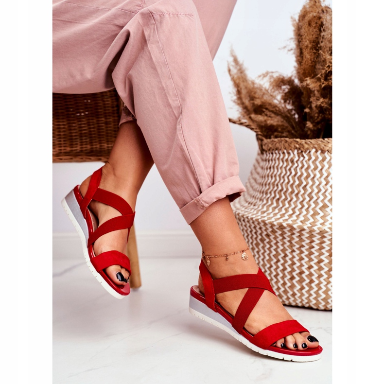 PS1 Sandali da donna con zeppa rossi senza lacci Harper rosso 2
