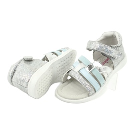 American Club Sandali delle ragazze con inserto in pelle del tallone GC26 argento 3