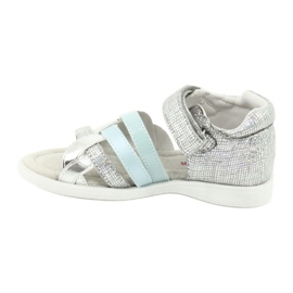 American Club Sandali delle ragazze con inserto in pelle del tallone GC26 argento 1