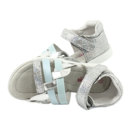 American Club Sandali delle ragazze con inserto in pelle del tallone GC26 argento 4