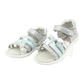 American Club Sandali delle ragazze con inserto in pelle del tallone GC26 argento 2
