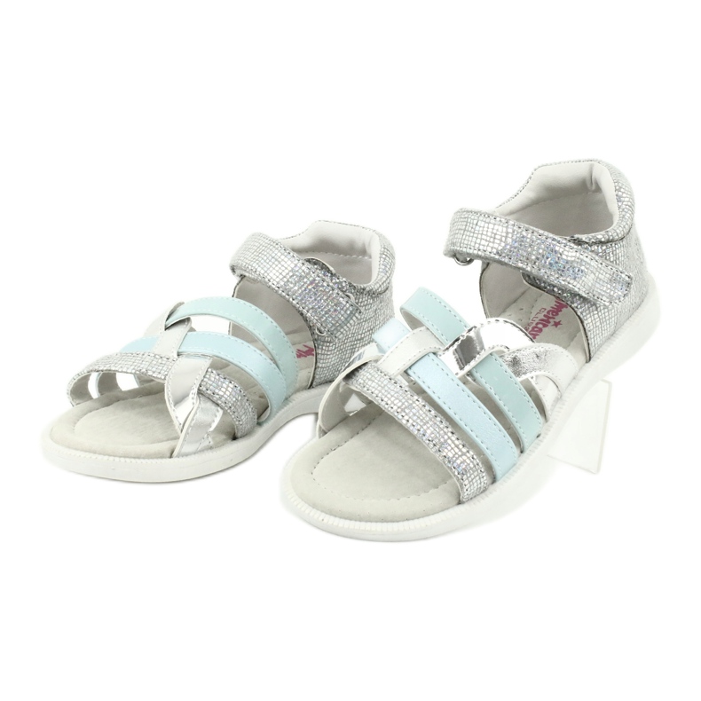 American Club Sandali delle ragazze con inserto in pelle del tallone GC26 argento 2