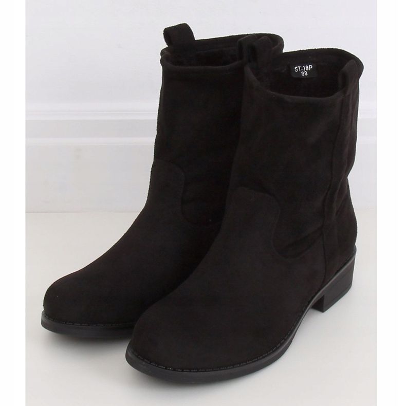 Stivali da donna in camoscio nero ST-18P Black 1
