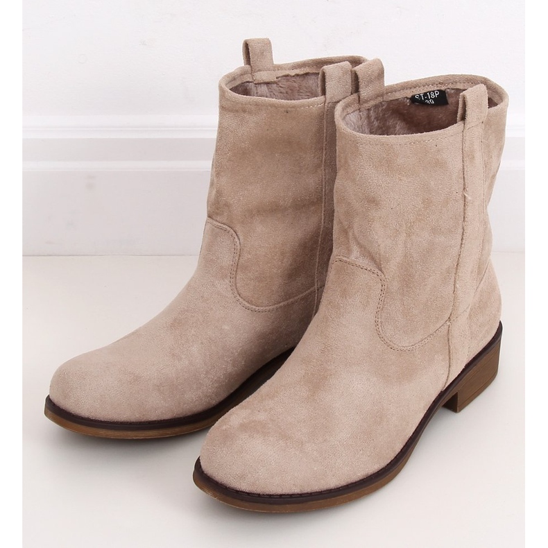 Stivali da donna in camoscio beige ST-18P Beige marrone 2