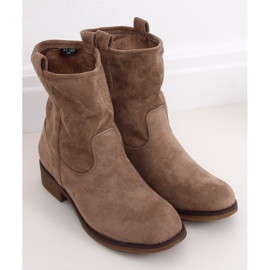 Stivali da donna in camoscio beige scuro ST-18P Khaki marrone cachi 2