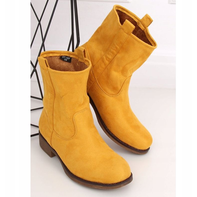 Stivali da donna in camoscio miele ST-18P Giallo 1