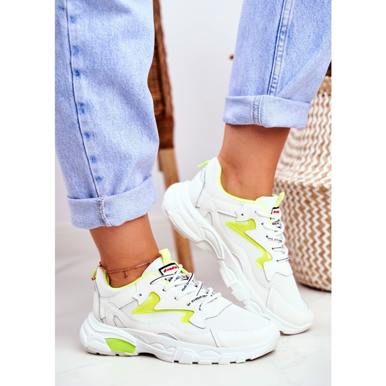 Scarpe sportive da donna Scarpe Lu Boo bianche Giallo Dazzle Me bianco 2