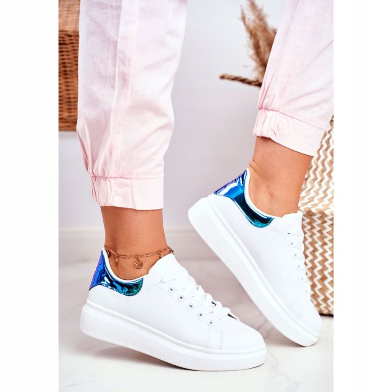 Scarpe Sportive Donna Lu Boo Bianche Metallic Matilda bianco blu navy 2
