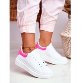 Scarpe Sportive Donna Lu Boo Bianche Fucsia Tacco Matilda bianco rosa 1