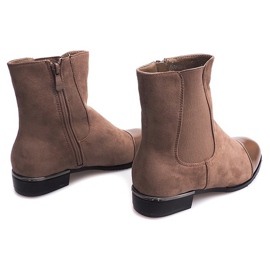 XF220 Stivaletti in pelle scamosciata color kaki con cerniera cachi verde 2