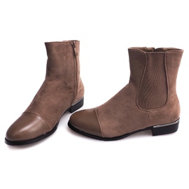 XF220 Stivaletti in pelle scamosciata color kaki con cerniera cachi verde 1
